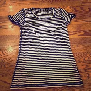 Blue and white striped lululemon T-shirt